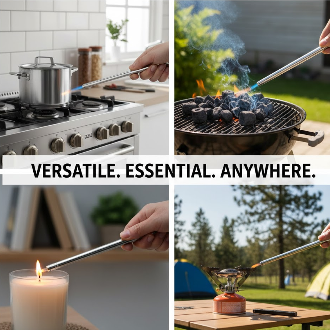 Stainless Steel Gas Lighter - Long Spark Kitchen Stoves & Restaurants (31 Cm / 1 Pc)