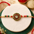 Floral Design Rakhi with Colourful Beads for Rakshabandhan