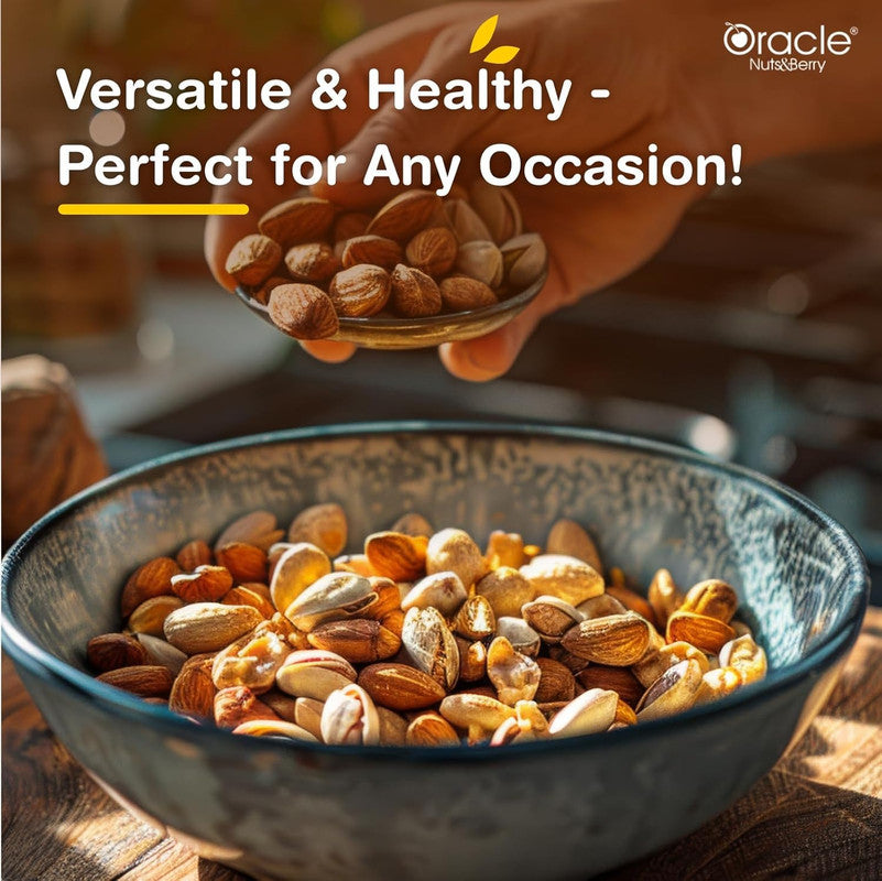 Oracle Party Mix – Roasted & Salted Almonds, Cashews & Pistachios Blend Dry Fruits Snack (200gm)