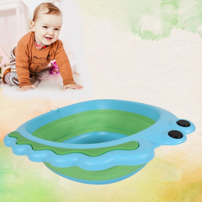 Frog Shape Wash Basin, Space Saving Multi Function Foldable Baby Wash basin Easy Clean Lightweight Thicken for Washing Face for Home (33×31Cm / 1 pc)