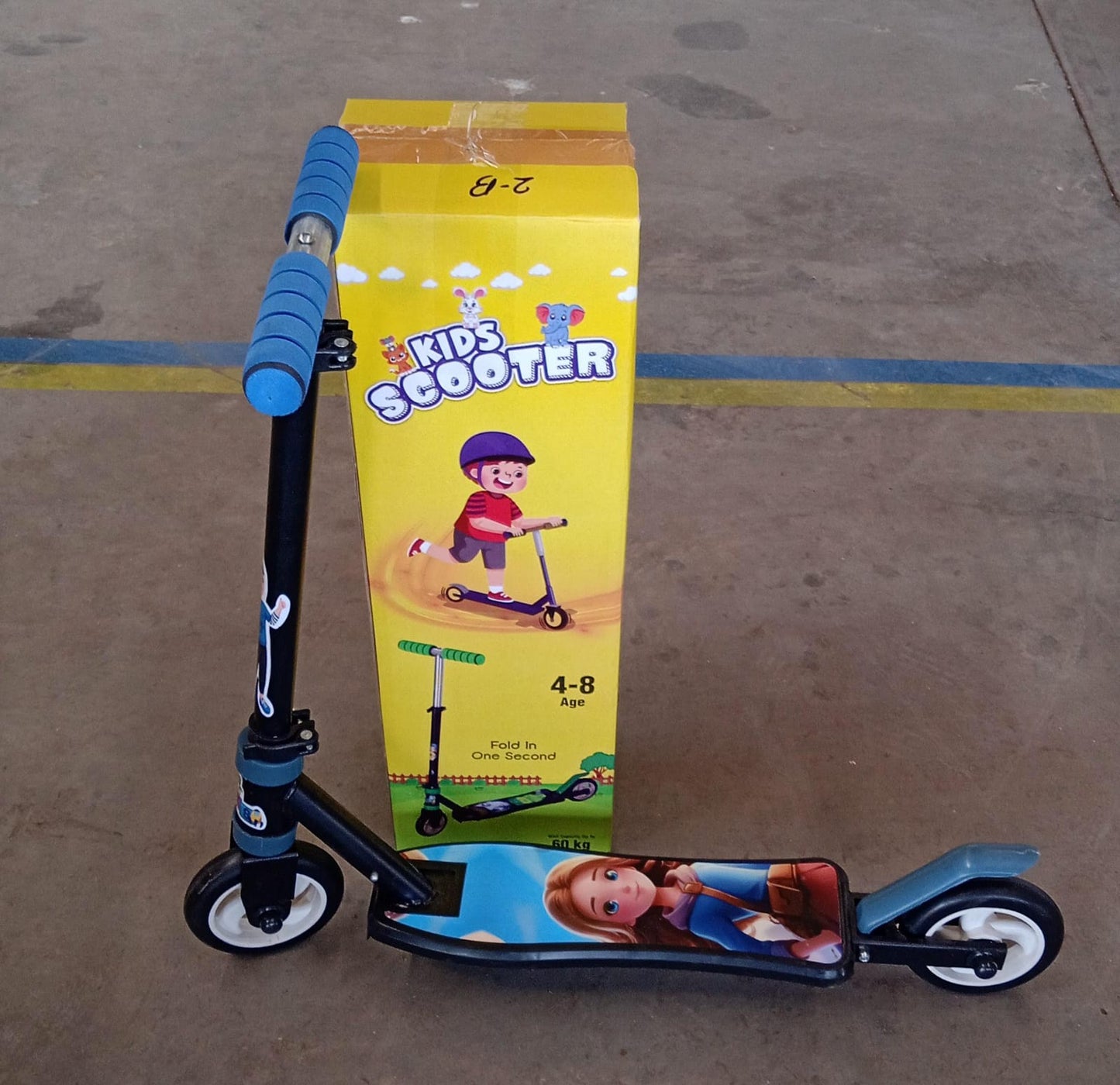 Foldable Kids Ride-On Scooter – 2-Wheel, Height Adjustable (4-8 yrs, Multicolor)