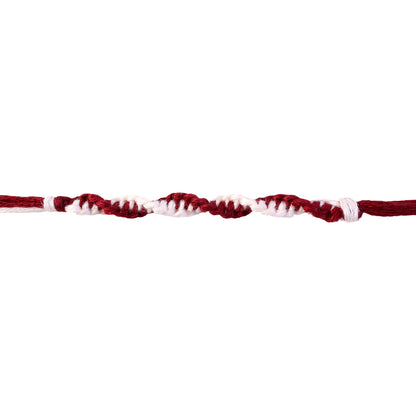 Maroon-White Twisted Cord Rakhi with Simple Beadless Design