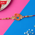 Om Symbol Stone Studded Rakhi for Raksha Bandhan (10pcs)