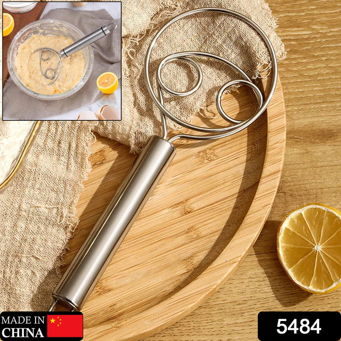 Dough Whisk, Premium Stainless Steel Dutch Whisk, Dough Hand Mixer Artisan Blender For Egg, Bread, Cake, Pastry, Pizza Dough - Perfect Baking Tools, Whisking, Tirring Kitchen Tools (1 Pc)