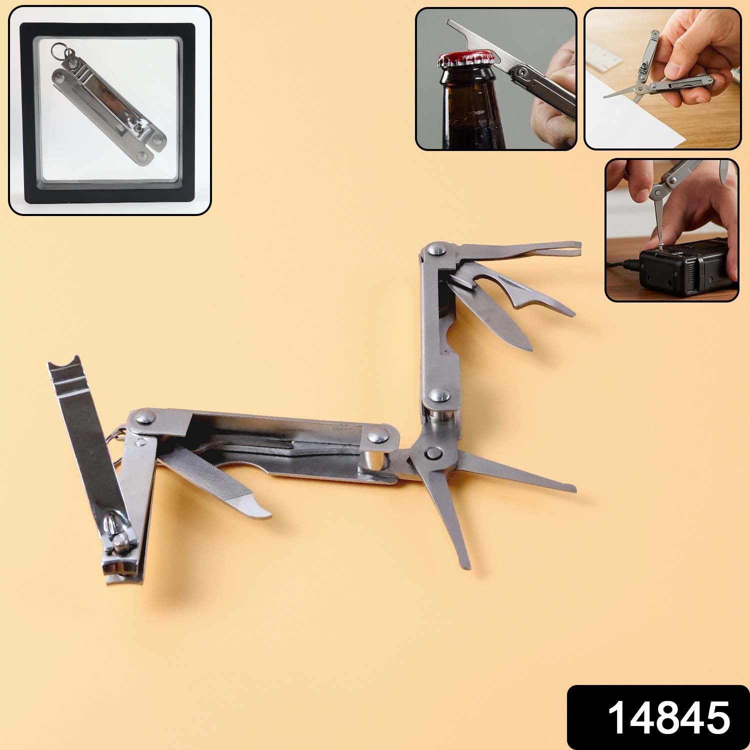 Stainless Steel 8-in-1 Multipurpose Pocket Tool Kit