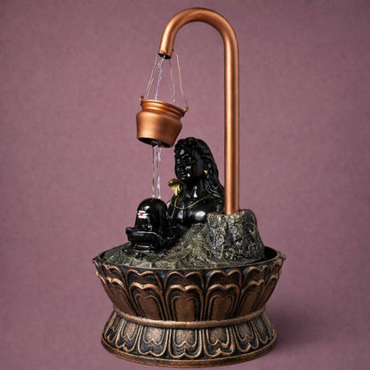 Lord Shiv Tabletop Water Fountain for Home Temple & Living Room Decor