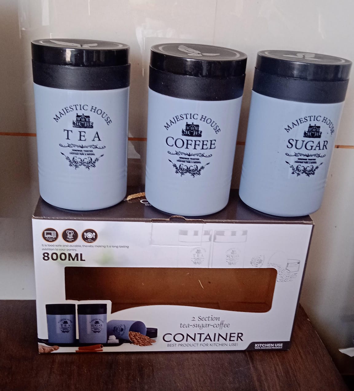 Airtight Containers – For Tea, Coffee, Sugar & More (3 Pcs Set)