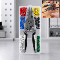 Wire Crimping Plier Kit with Cutter Stripper and Connectors (1 Set)