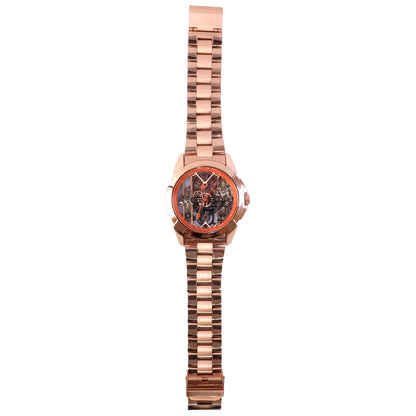 Jai Shri Ram rose gold watch dial with stone work