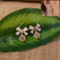 Elegant Bow Crystal Drop Earrings – Stylish & Lightweight for Women & Girls