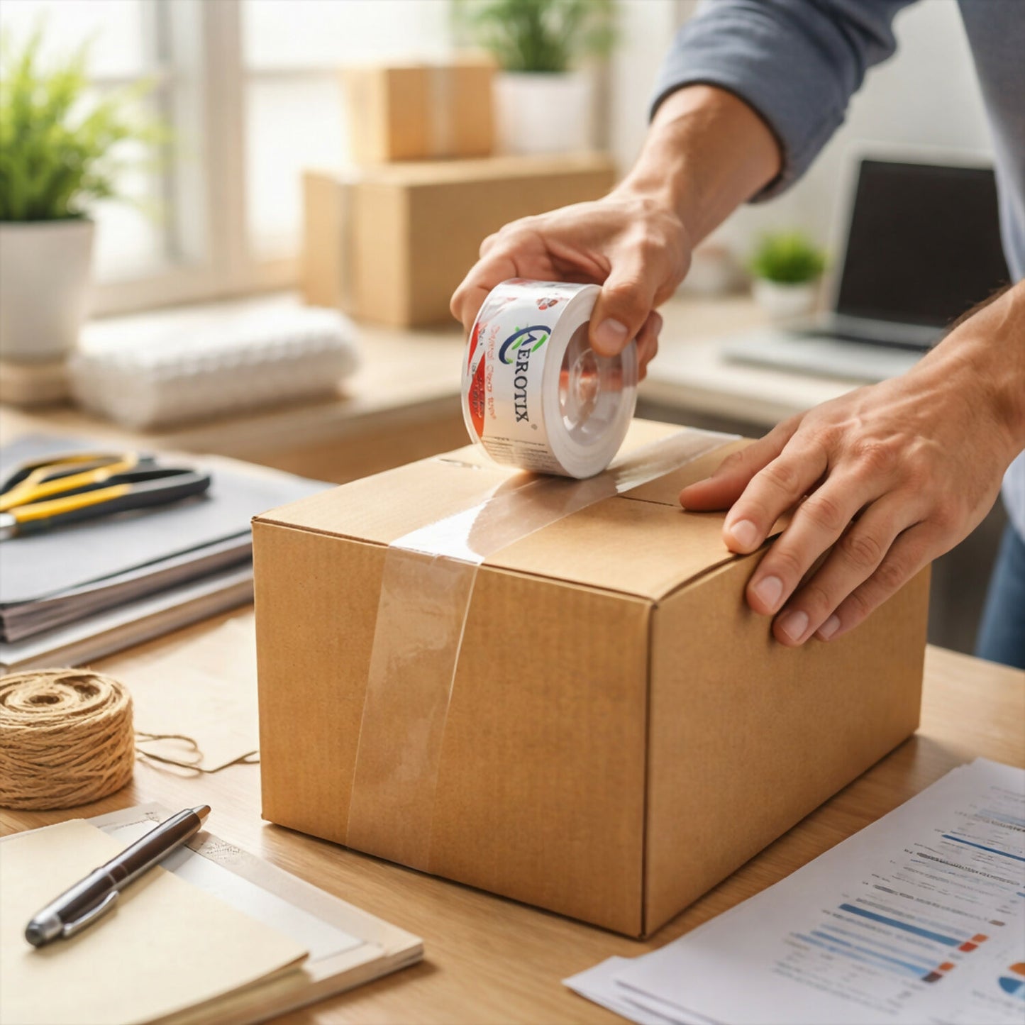 Crystal Clear Cello Tape Transparent Adhesive Packing Tape Rolls (33x18mm/8Pcs)