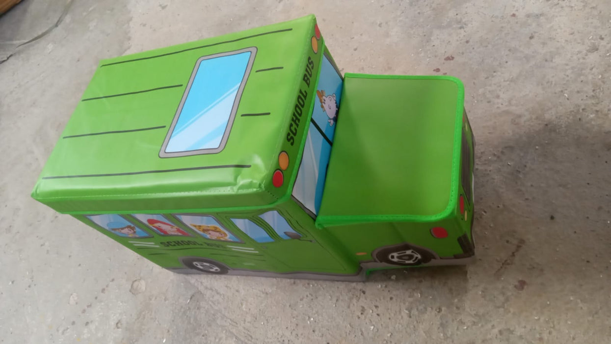 Foldable Bus Shape Toy Box Storage with Lid for Storage of Toys Basket ...
