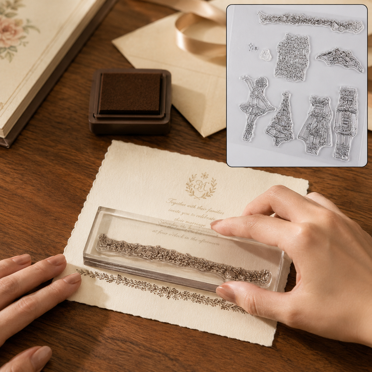 Reusable Rubber Stamp, TPR Stamp (Mix Design / 1 Set)