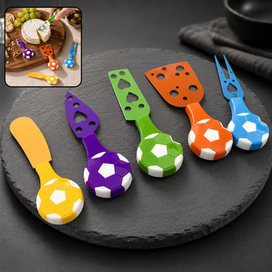 Cheese Knife Set – Stainless Steel Football Theme (5 Pcs) | Indo Glow