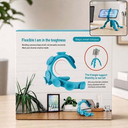 Flexible neck phone holder for an office desk