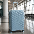 Sky Blue Lightweight Trolley Suitcase with 360° Spinner Wheels & Secure Travel Lock