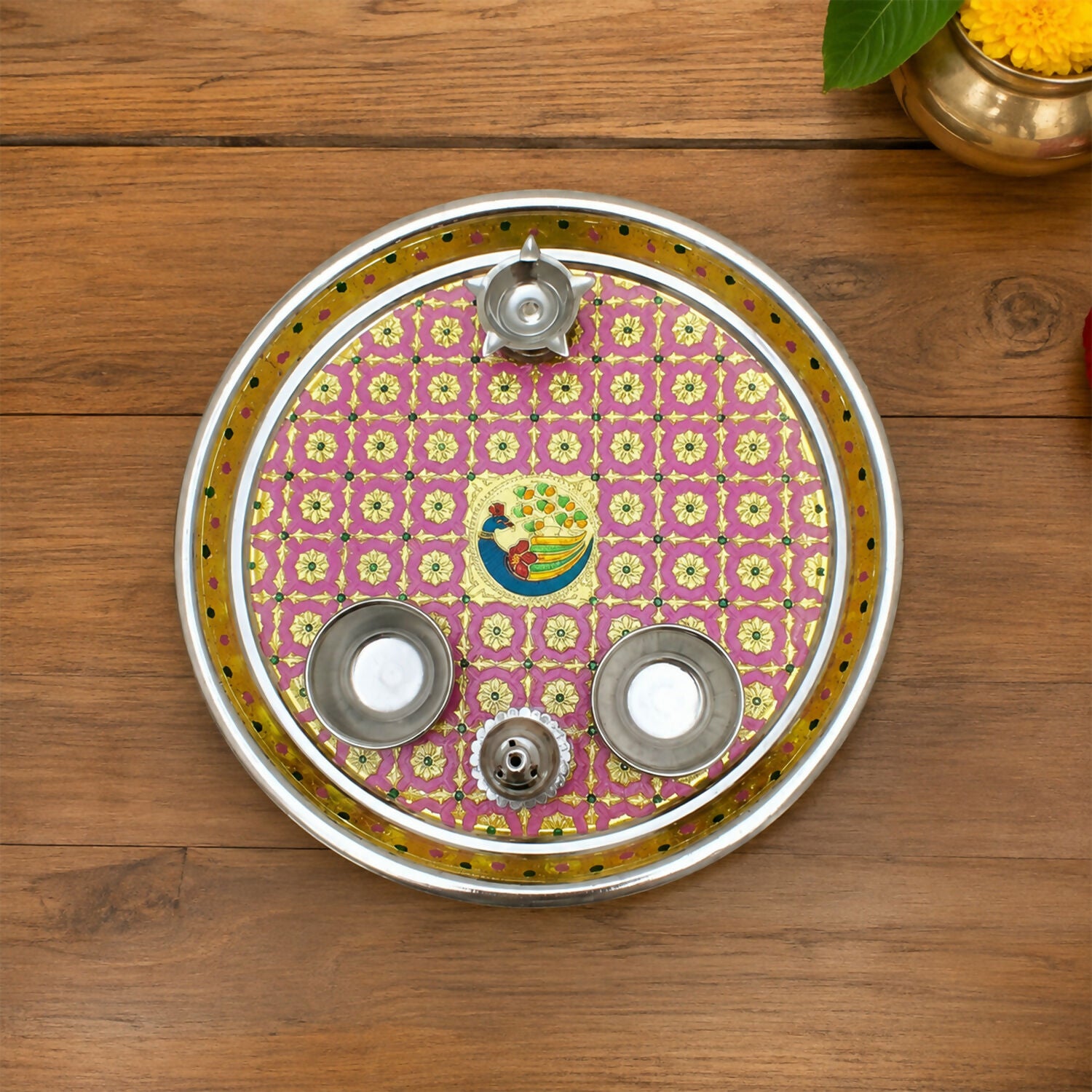 Pink Pooja thali- 05