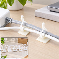 Self Adhesive Clips for Wire and Cable Routing Along Walls (10 Pc)