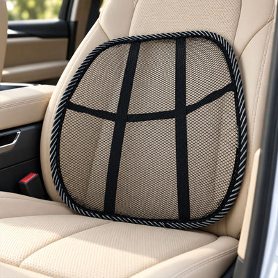 Breathable Mesh Car Seat Back Support with Elastic Strap (1 Pc)