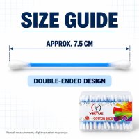 Double-Ended Cotton Buds with Flexible Blue Stems (200 Pc)