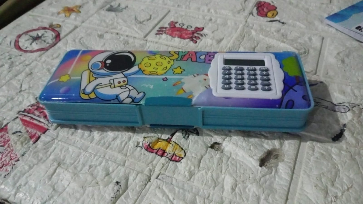 Double Sided Magnetic Geometry Box, Pencil Box with Calculator for Boy ...