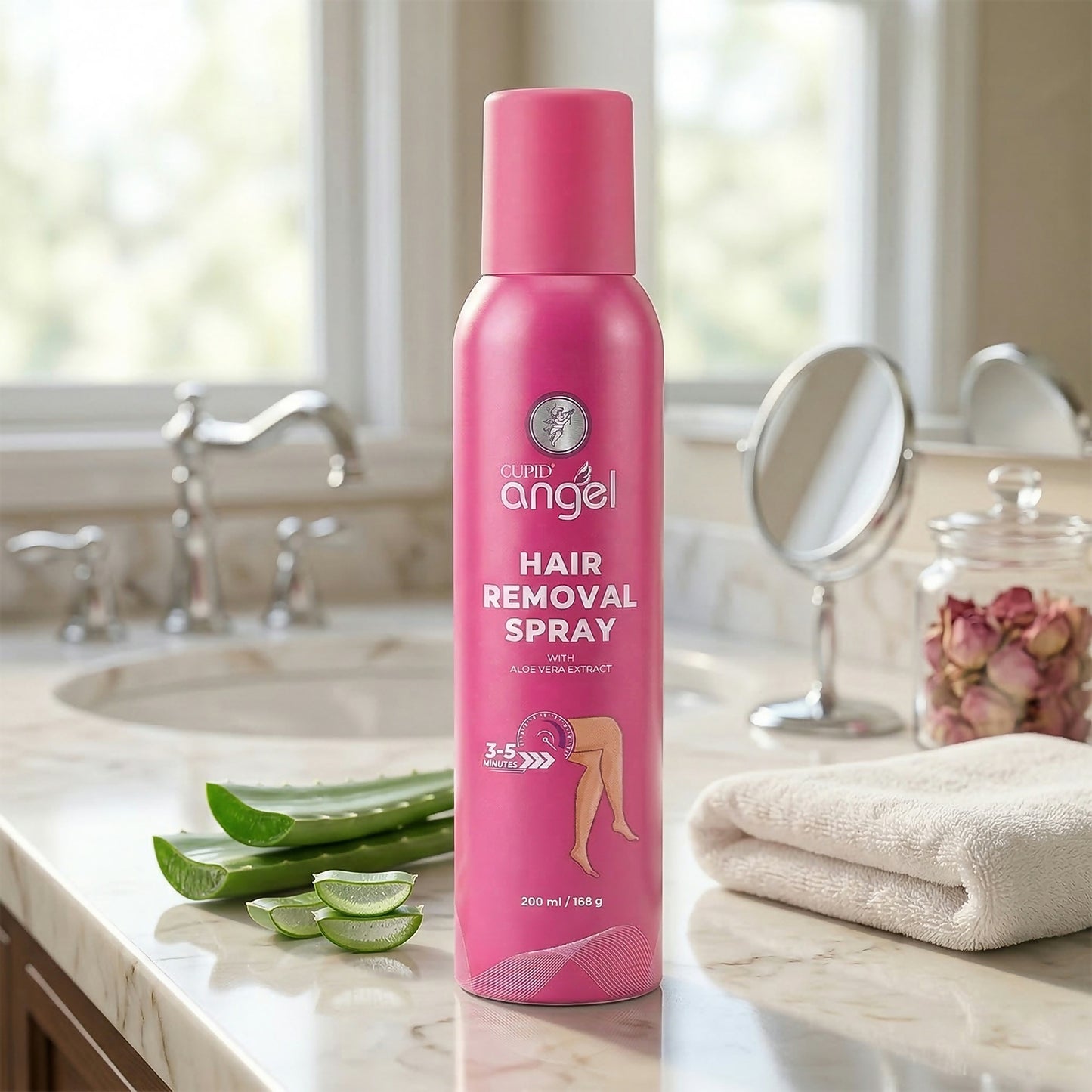 Cupid Angel Hair Removal Spray with Aloe Extract for Smooth & Easy Hair Removal (200 Ml)