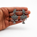 Oxidised Jhumka Earrings – Unique Doll Design with Pearl Drops