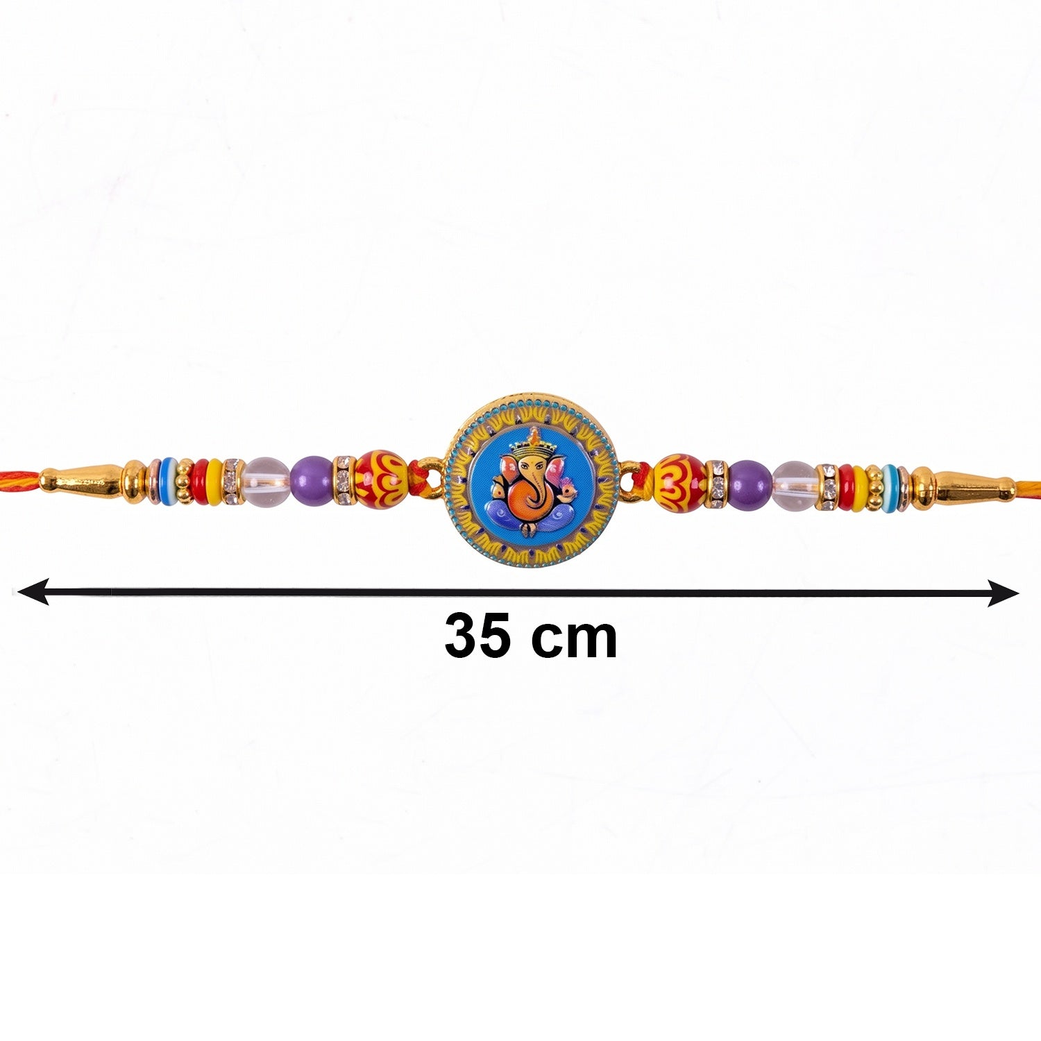 Shop Lord Ganesha Round Coin Designer Rakhi for Raksha Bandhan (5pcs)