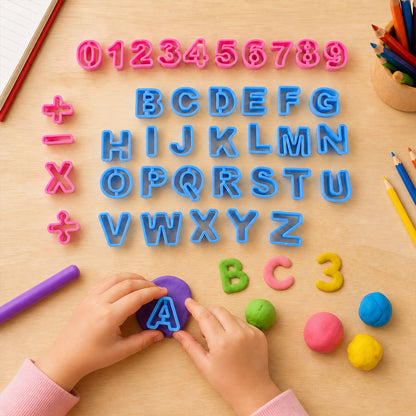 Alphabet Number Clay Mould Cutter Set for Kids Learning Art Craft and DIY Projects