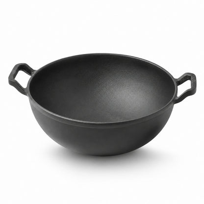Double Handles of Cast Iron Deep Kadai