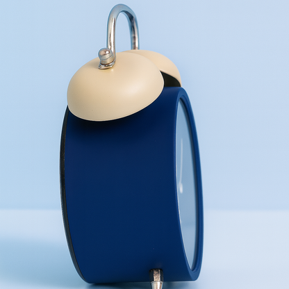 Retro Twin Bell Loud Alarm Clock for Bedroom | Blue Vintage Table Clock | Quartz