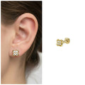 Four Leaf Clover Gold Plated Stud Earring – Comfortable Flat Back