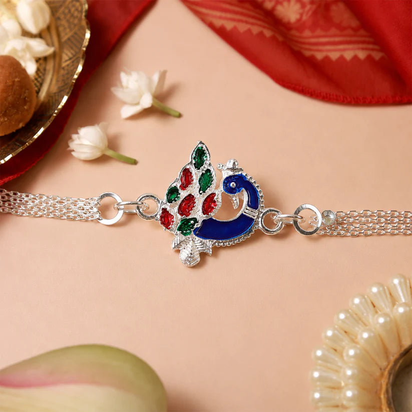Peacock Design Rakhi, Traditional Elegance for Raksha Bandhan (10pcs)