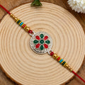 Rakshabandhan Silver Plated Floral Rakhi Traditional & Elegant (10pcs)