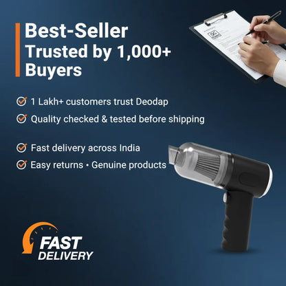 3 in 1 Mini Car Vacuum – Wireless, Rechargeable, Blower & Dust Cleaner for Car & Home