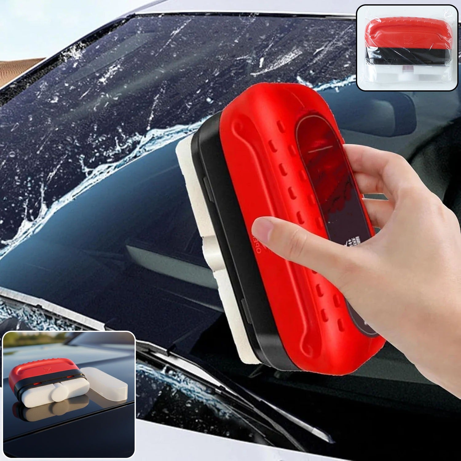 2 in 1 car windshield water wiper glass cleaner sponge
