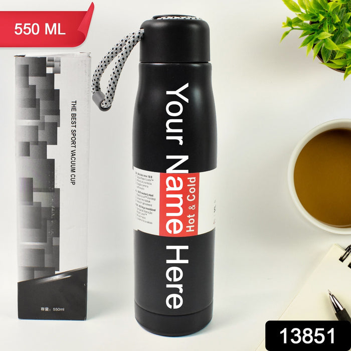 Customized / Personalized Double Wall Vacuum Insulated Water Bottle (550 ML)