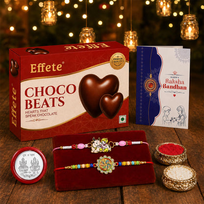 Krishna, Spiral Rakhi Combo - Raksha Bandhan Gift with Choco Beats 32gm, Pack of 6