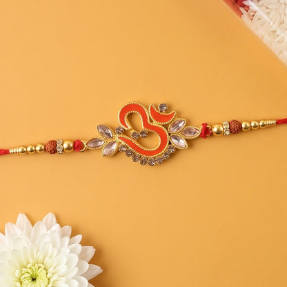 Om Symbol Stone Studded Rakhi for Raksha Bandhan (10pcs)