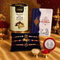 Ganesh Charm Rakhi for Brother with Butter Scotch 96gm, Coin & Card, Pack of 7