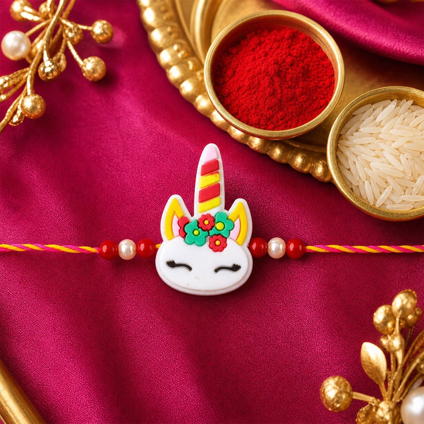 Unicorn Rakhi for Brother Beaded Designer Raksha Bandhan Thread (10pcs)