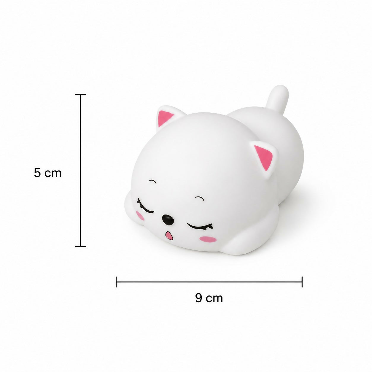 Soft silicone sleeping cat night lamp for nursery decor