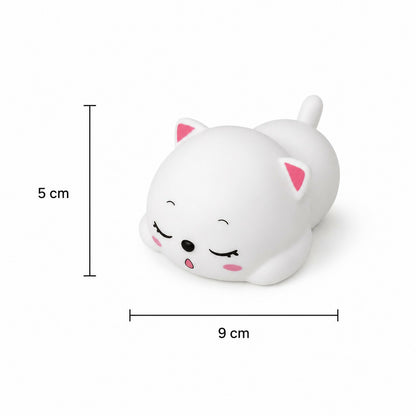 Soft silicone sleeping cat night lamp for nursery decor