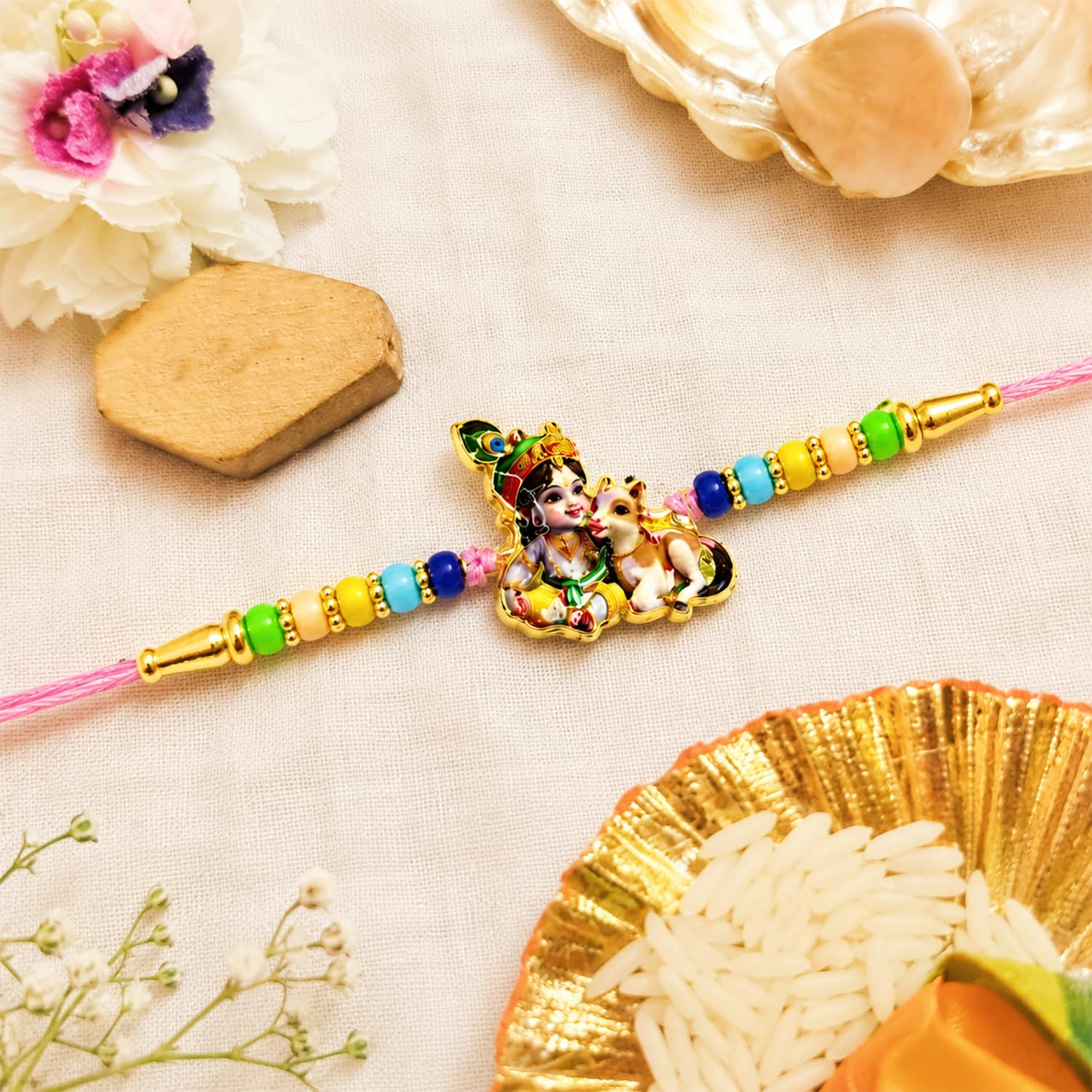Rakhi for Brother with Butter Scotch 96gm - Raksha Bandhan Gift Set, Pack of 7