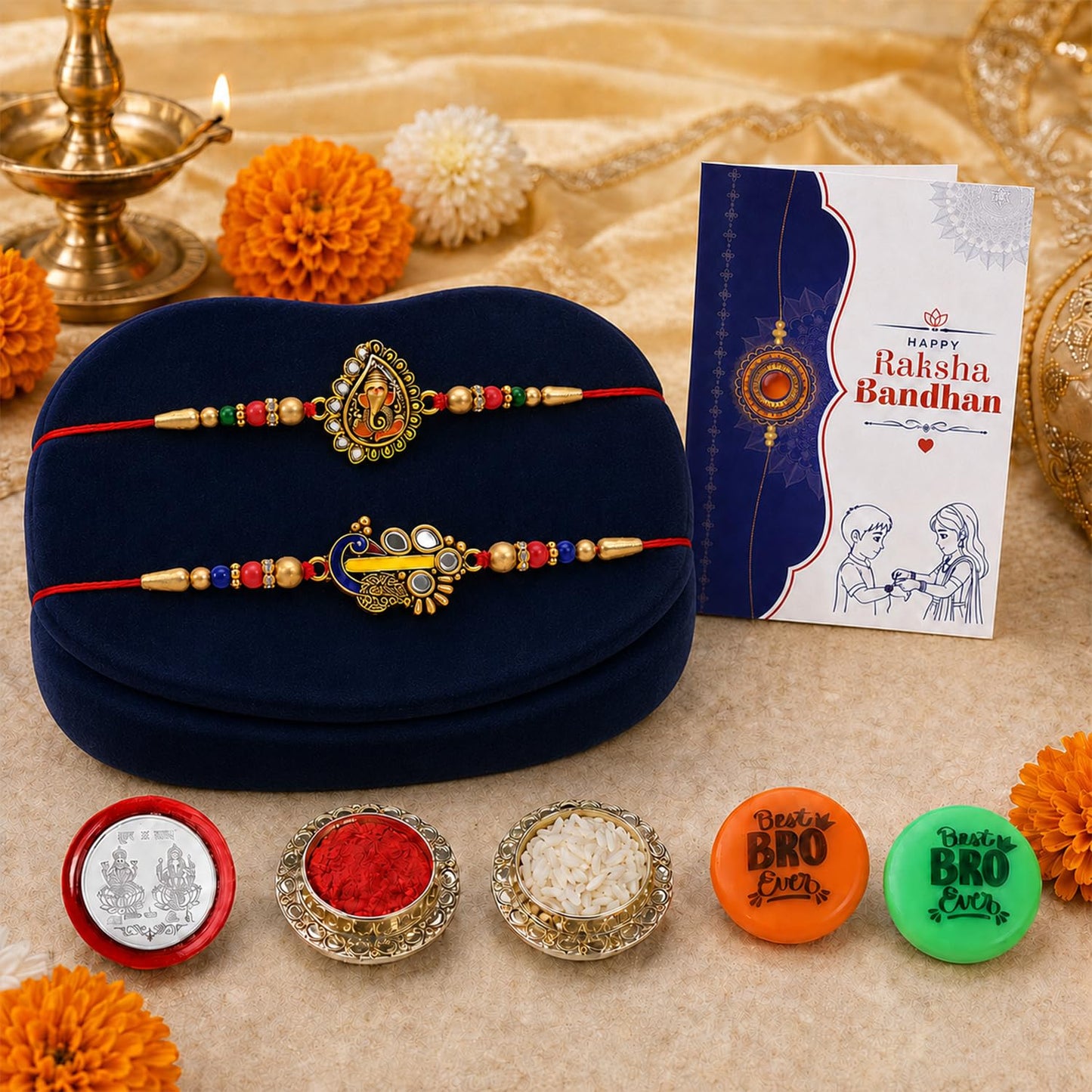 Rakhi with Fridge Magnet for Brother – Traditional Raksha Bandhan Collection