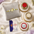 Ganesha Beads Rakhi for Brother with Tilak Set, Pooja Coin & Card, Rakhi Set (V3)