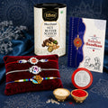 Evil Eye Rakhi for Brother with Butter Scotch 96gm, Roli Tikka & Card, Pack of 7