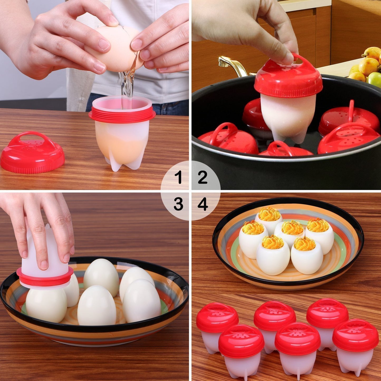 Egg boiler with nonstick coating for easy egg removal