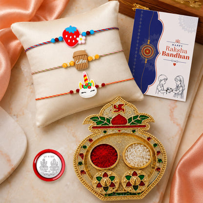 Kids, Food, Kids Multicolor Rakhi for Brother & Bhaiya with Kalash | Pack of 7