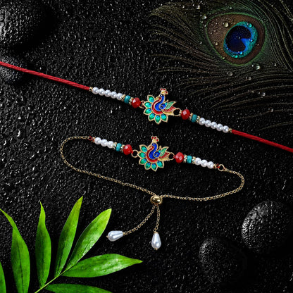 Rakhi for Brother with Chocolate Magic Pouch - Raksha Bandhan Gift, Pack of 5